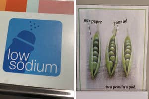 A low sodium sign that looks like a penis, and a sign of peas in a pod
