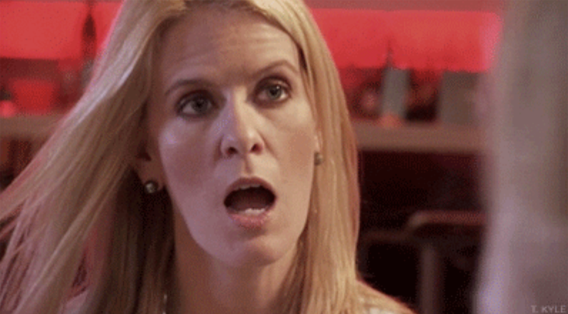 One of the Real Housewives looking completely shocked