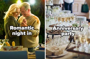 Romantic night in or anniversary party? 