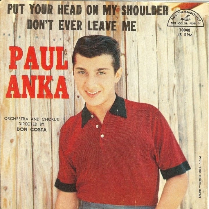 Album cover for "Put Your Head On My Shoulder" by Paul Anka. 