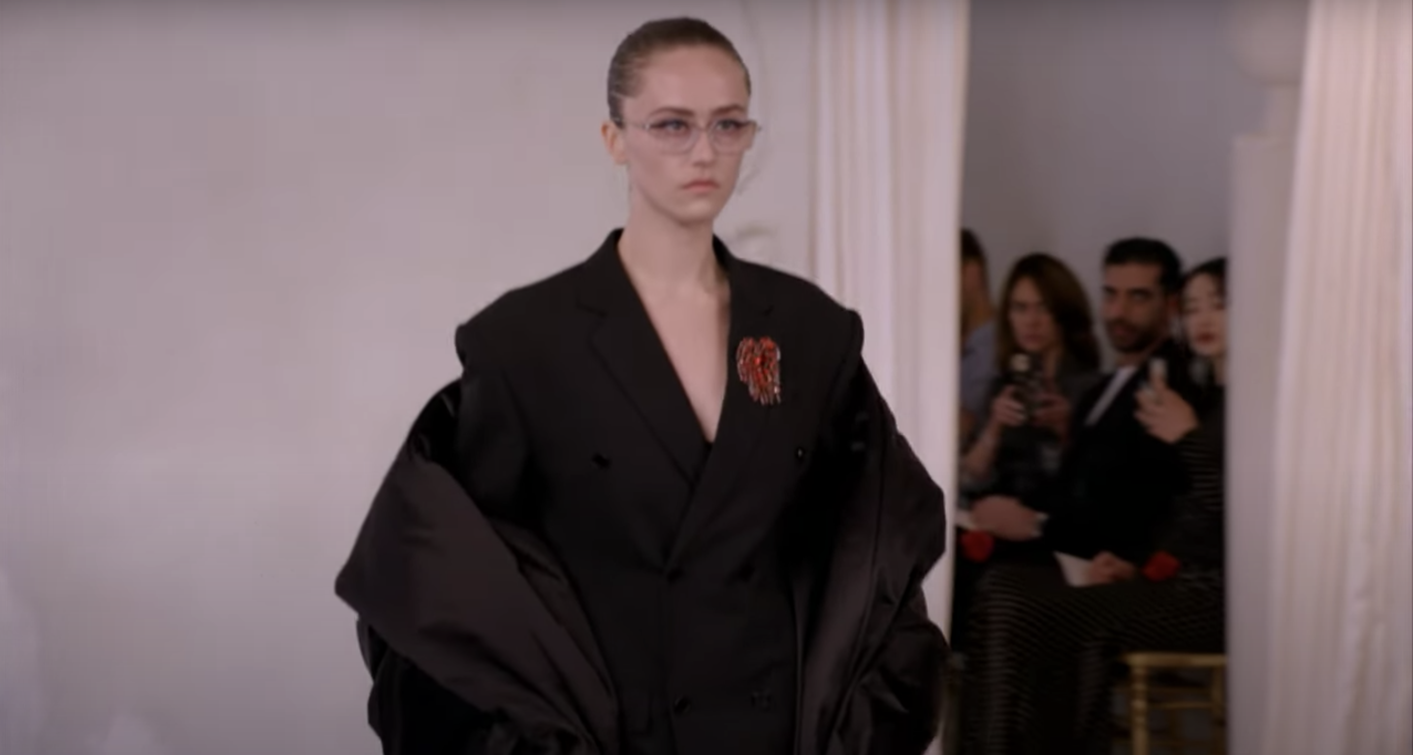 Ella Emhoff walks the runway at Balenciaga&#x27;s 50th Couture Collection during 2021 Paris Fashion Week