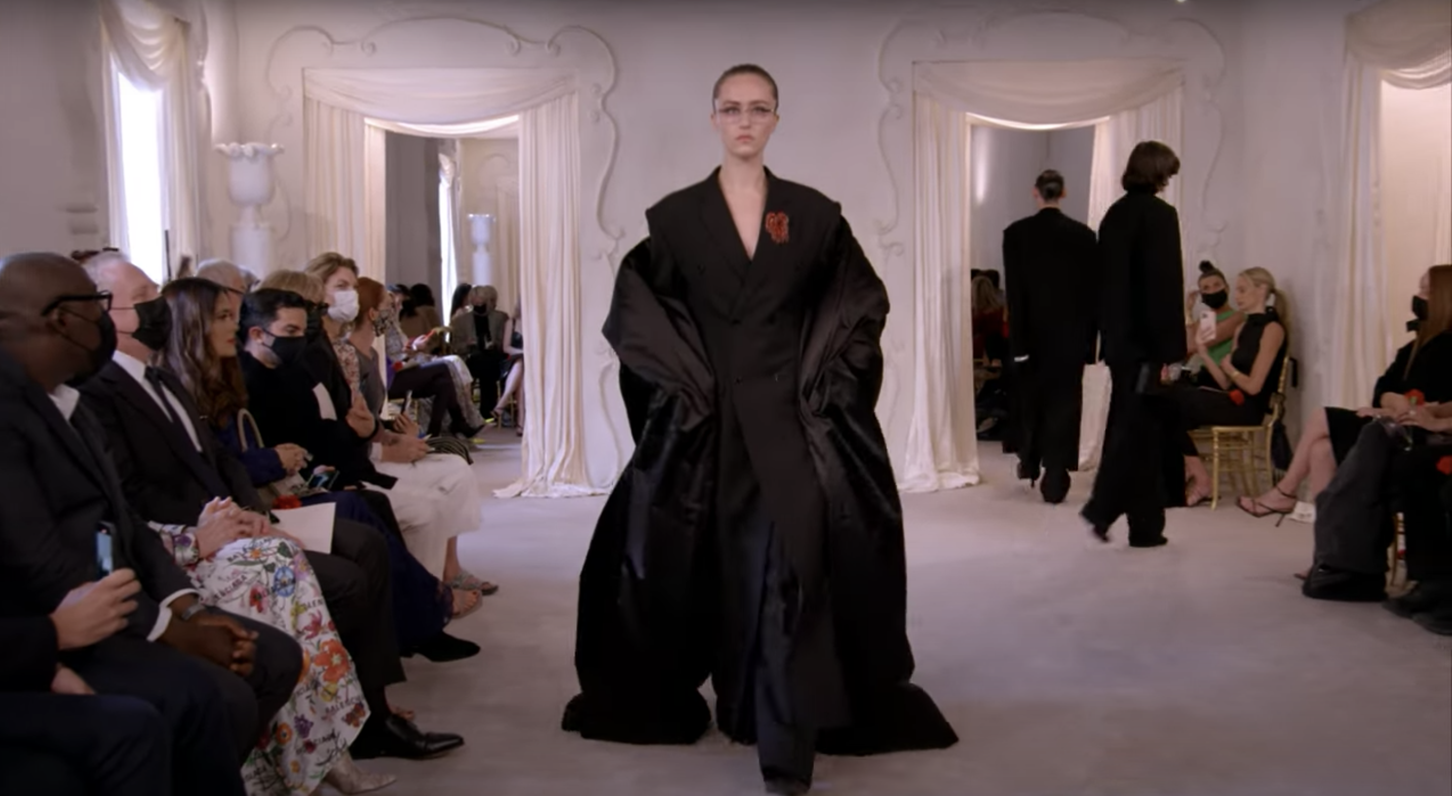 Ella Emhoff walks the runway at Balenciaga&#x27;s 50th Couture Collection during 2021 Paris Fashion Week