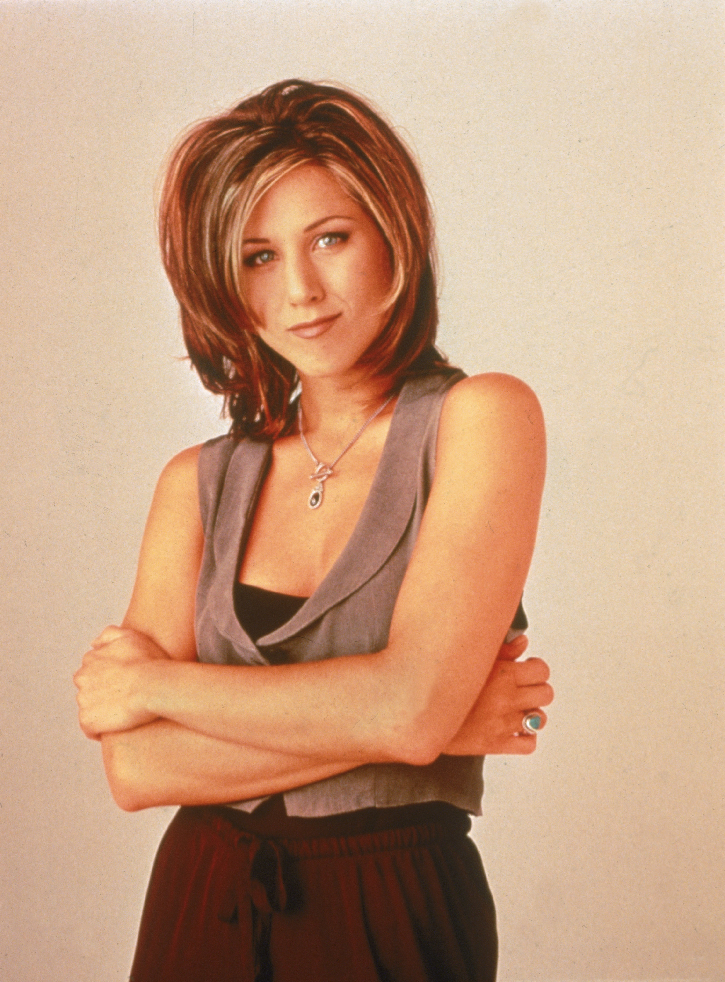 Promotional portrait of American actor Jennifer Aniston for the television series, &#x27;Friends,&#x27; taken in 1995