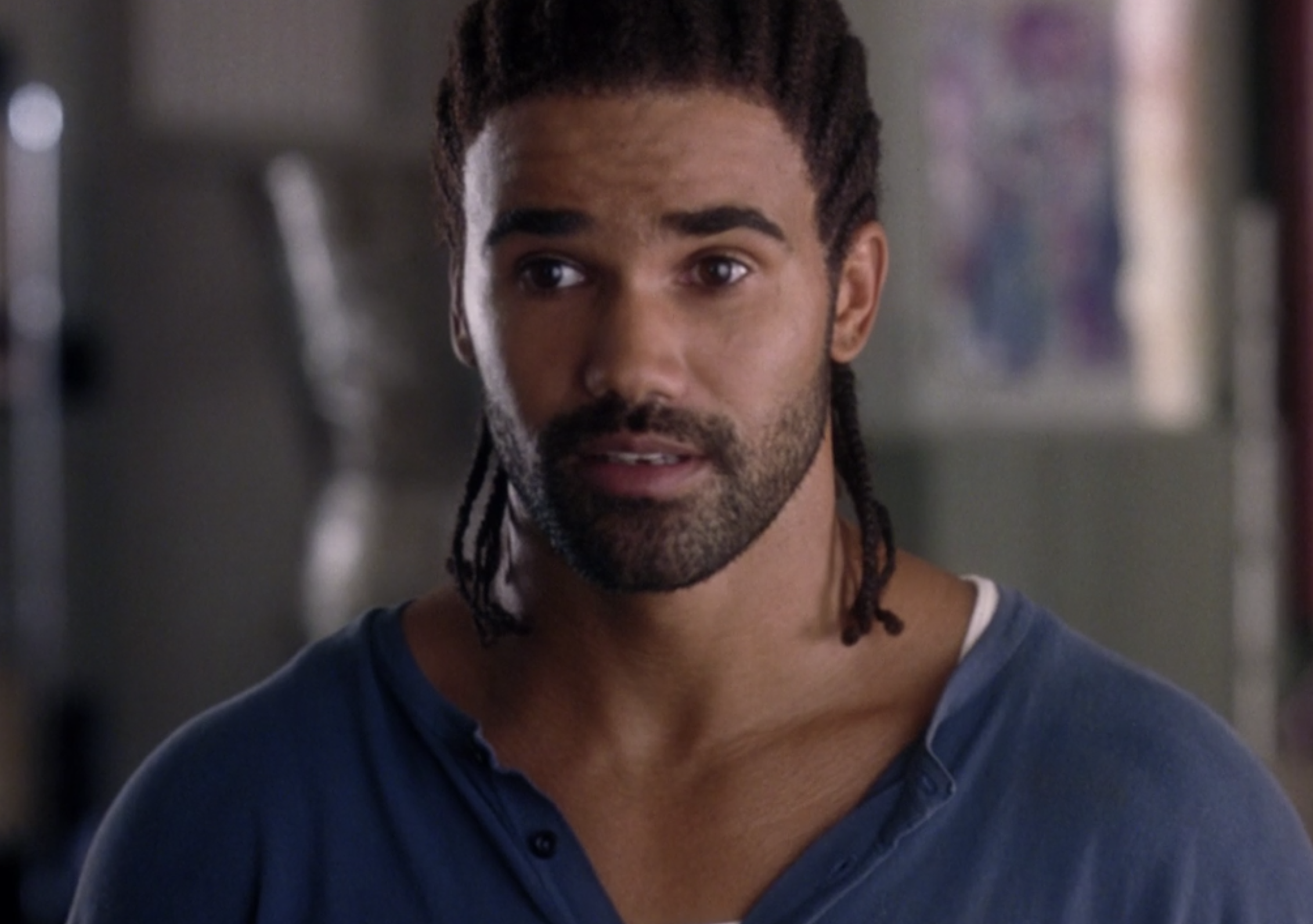 Shemar Moore in a bad cornrows wig