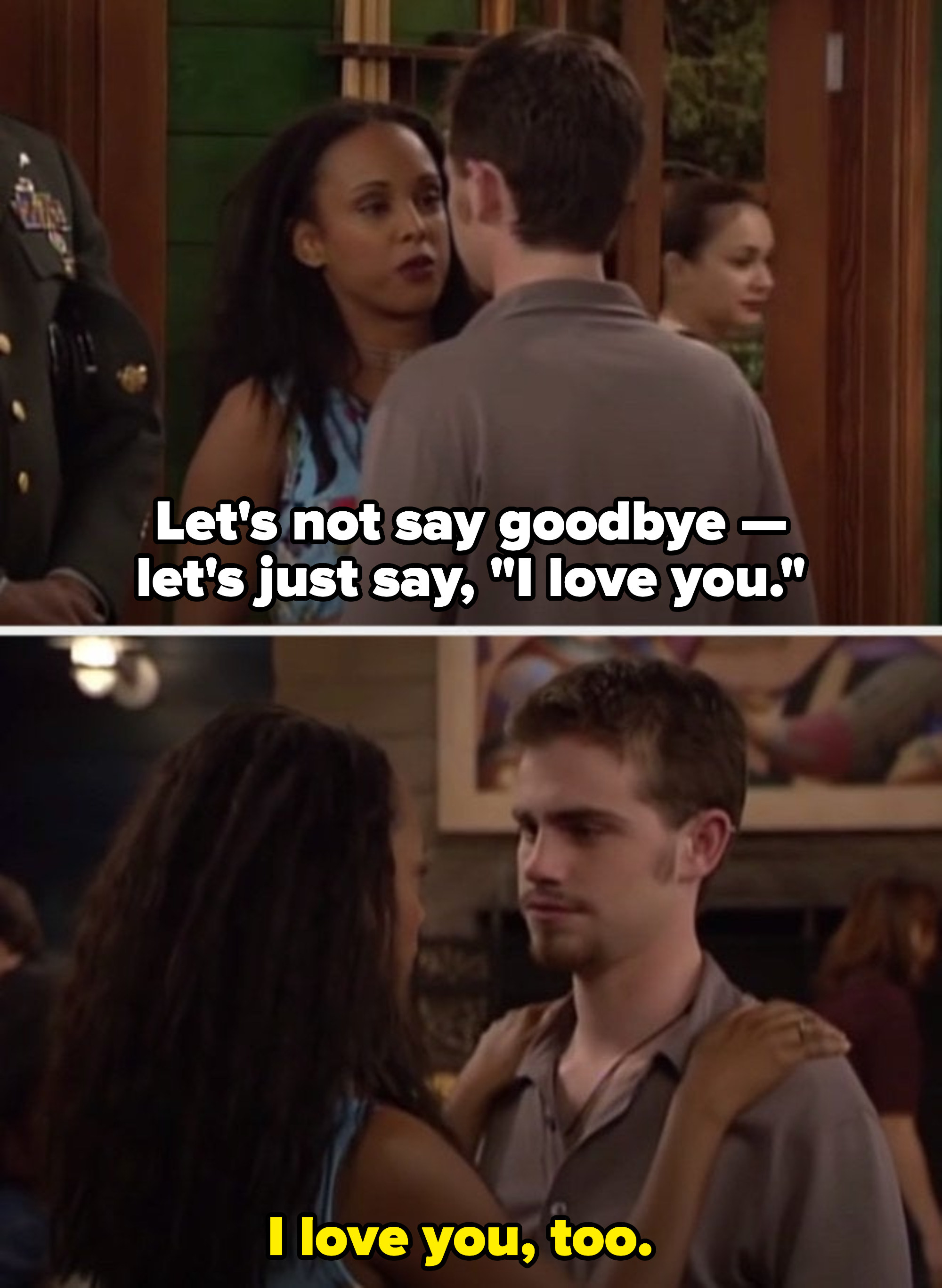 Angela and Shawn saying goodbye to each other in the second to last episode of &quot;Boy Meets World&quot;