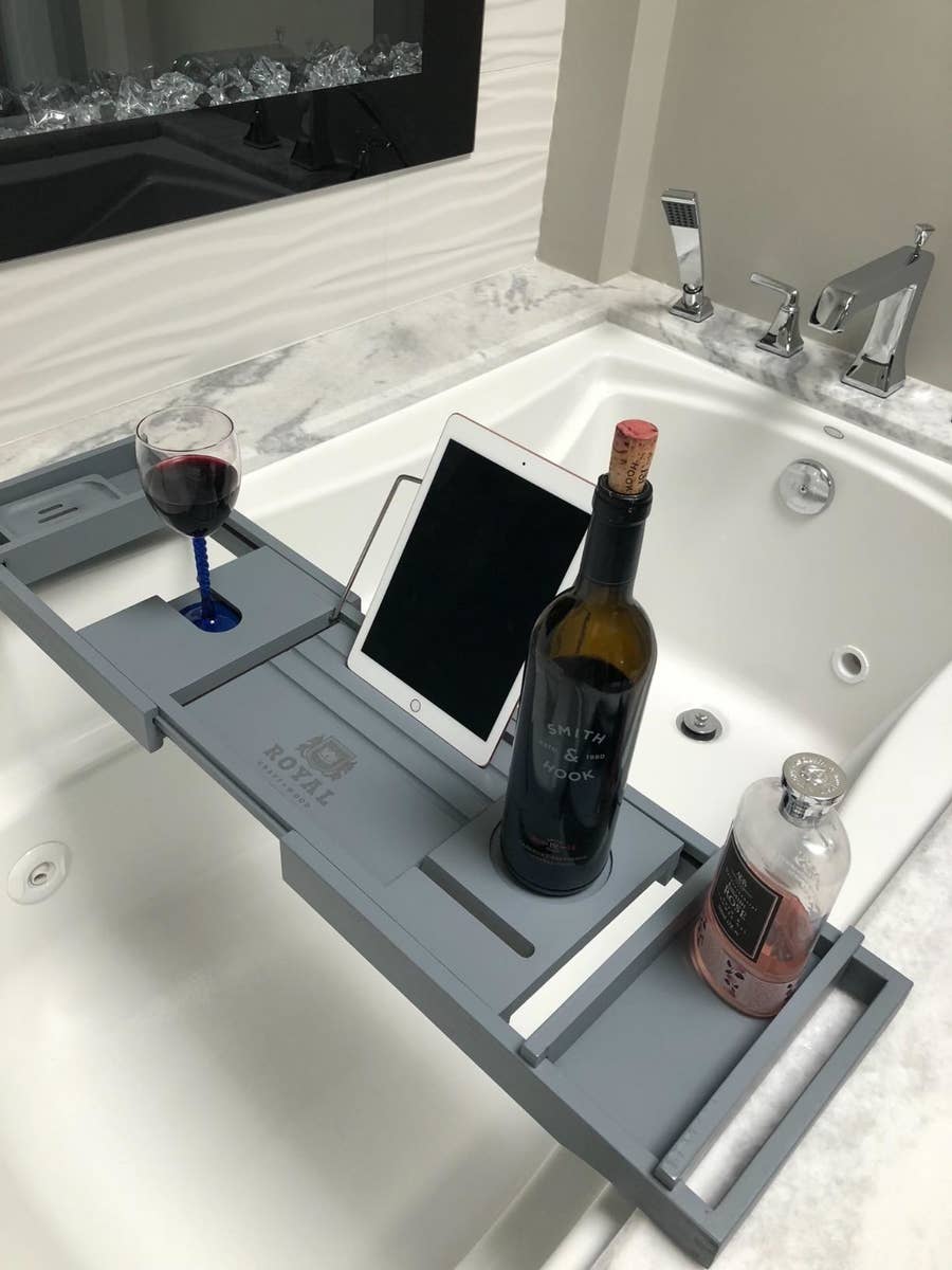 1pc Silicone Bathroom Tray, Modern Grey Bathroom Tray For Bathroom