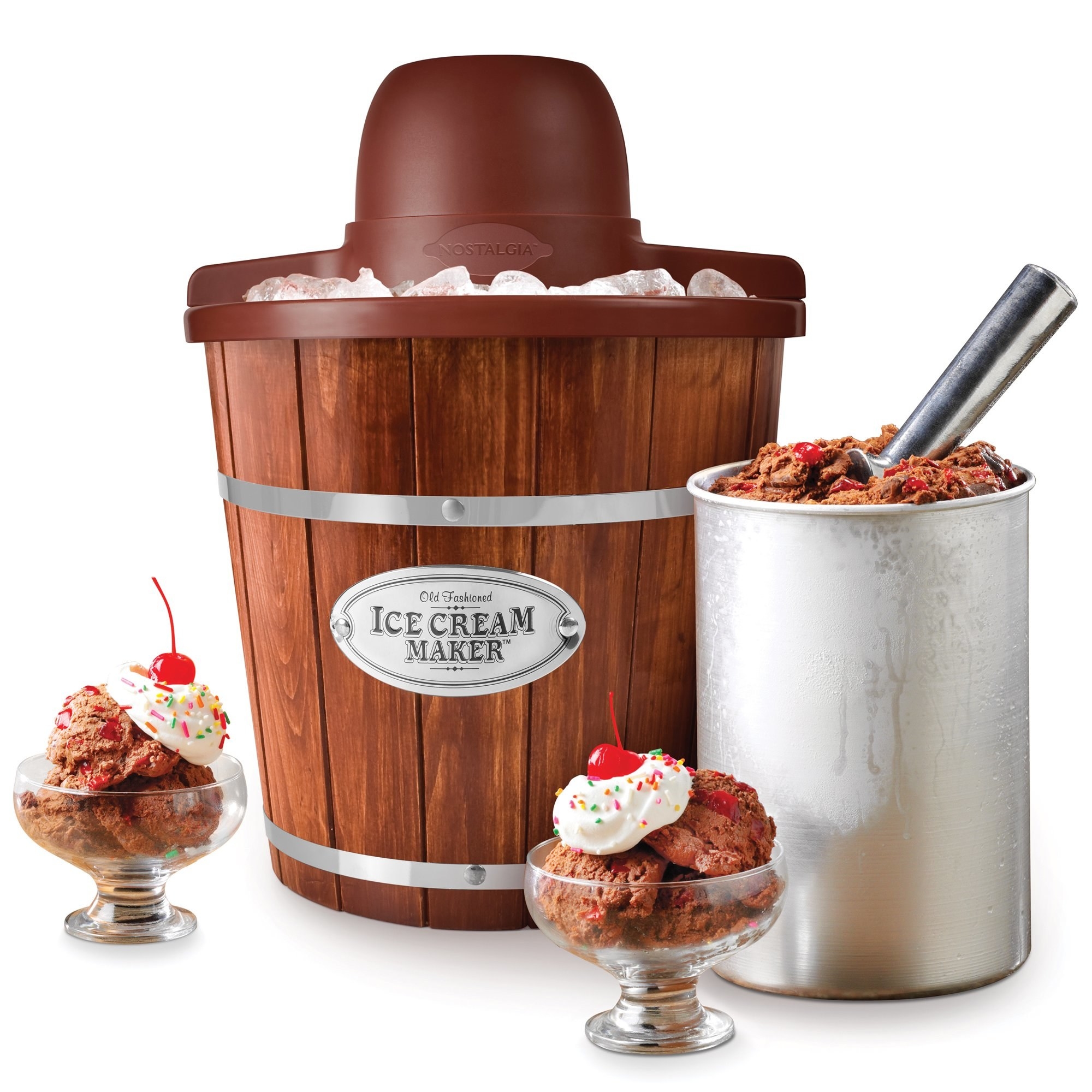 the wooden bucket ice cream maker