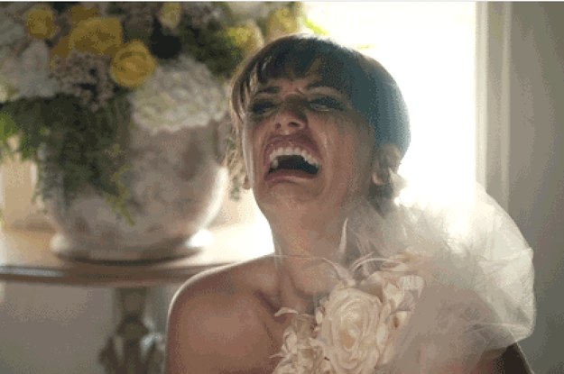 a bride balling her eyes out