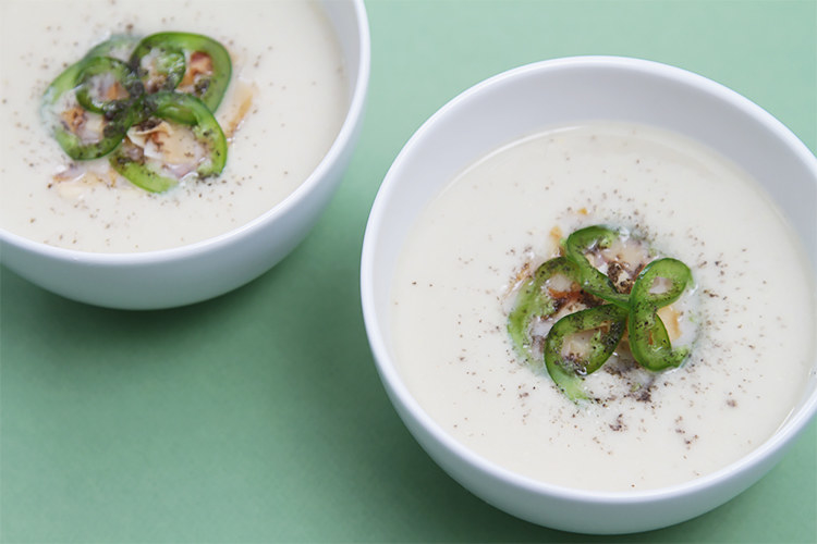 Chilled Sweet Corn Soup with Coconut Milk