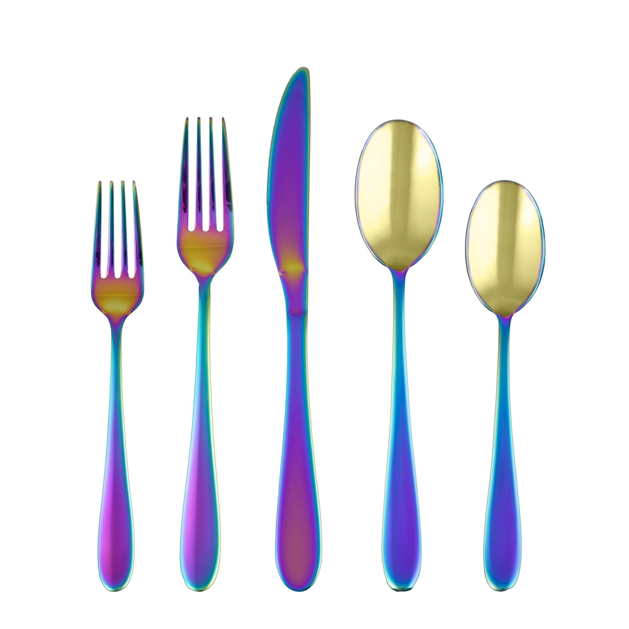 the rainbow flatware set