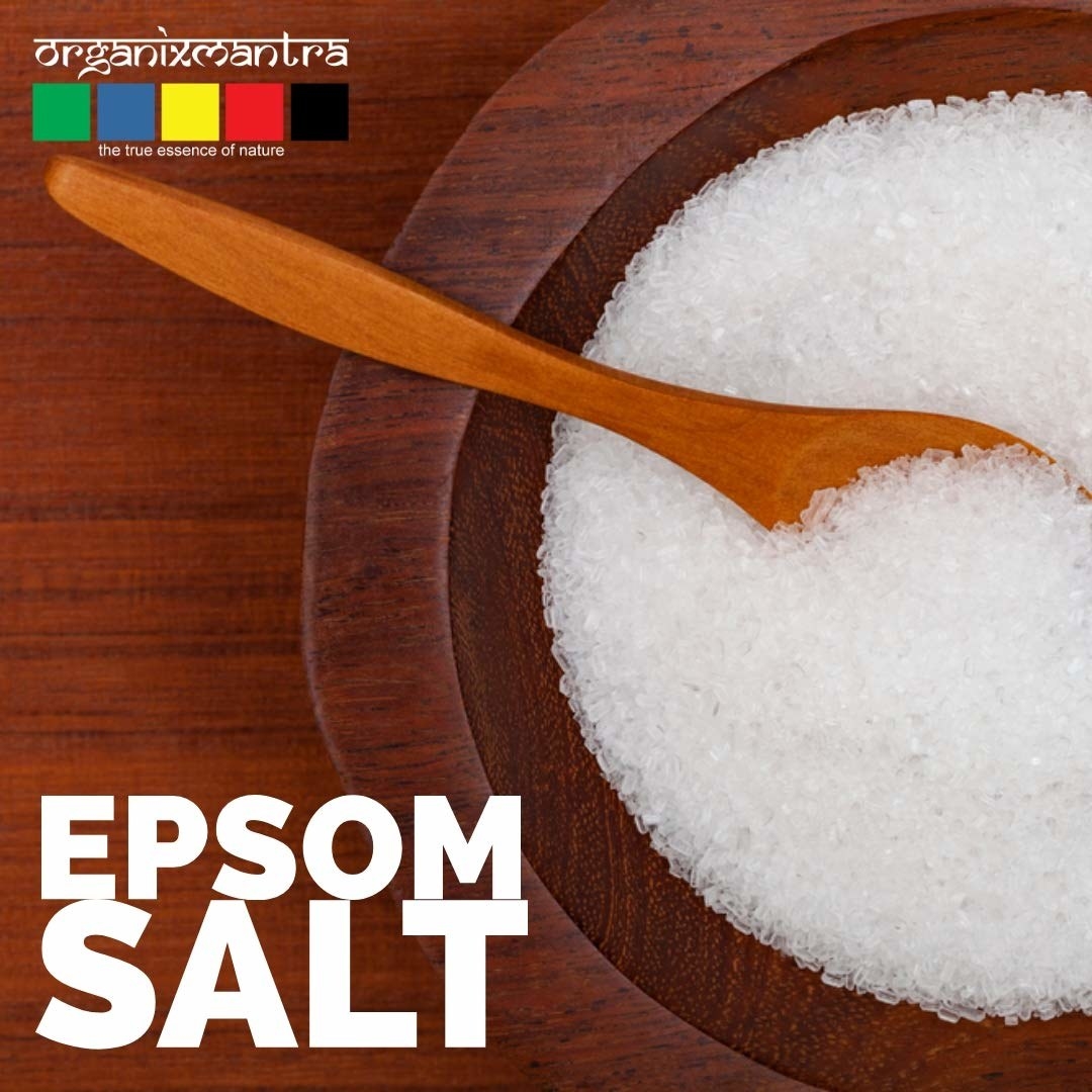 Epsom salt in a bowl with a spoon
