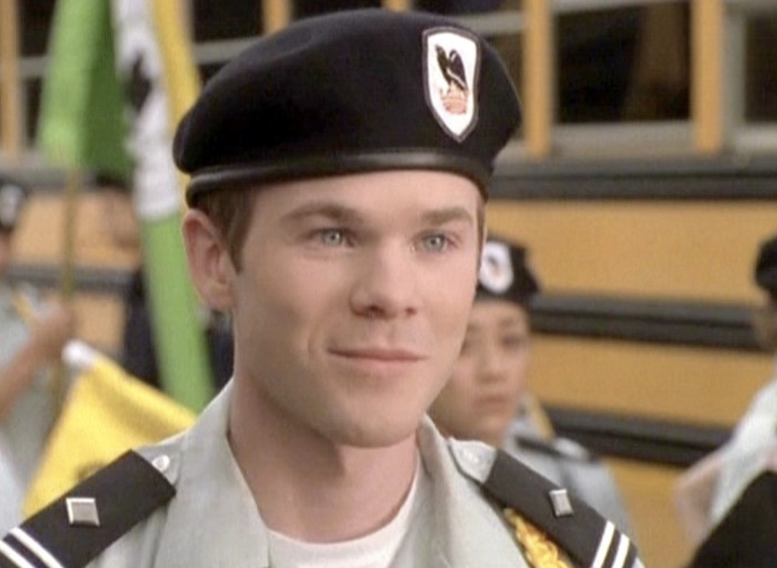 Brad in a cadet uniform outside in &quot;Cadet Kelly&quot;