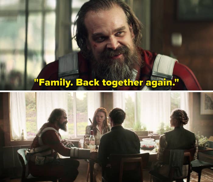 Alexei saying, &quot;Family. Back together again&quot;