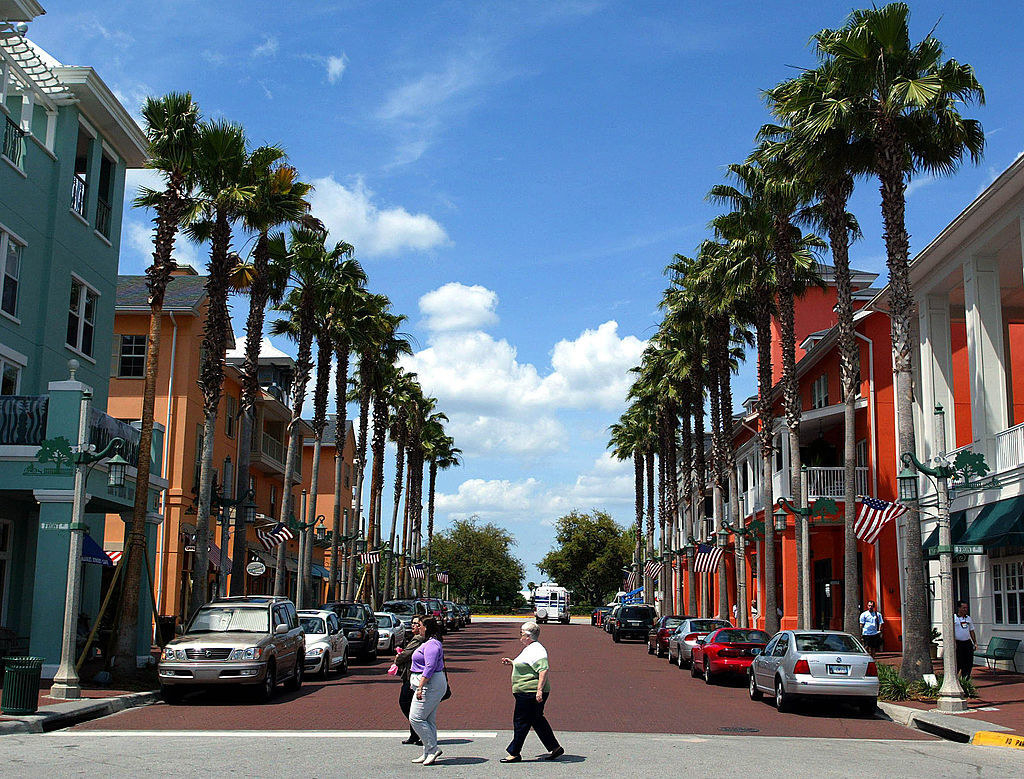 Photo of a tree lined street in Celebration, Florida