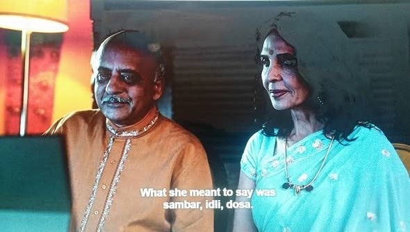 Kamala&#x27;s potential in-laws chat online with Devi&#x27;s mother. Devi&#x27;s mother explains that Kamala&#x27;s favorite recipes to cook are sambar, idli, and dosa