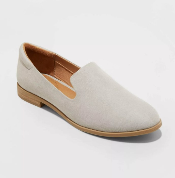 the loafers in light gray