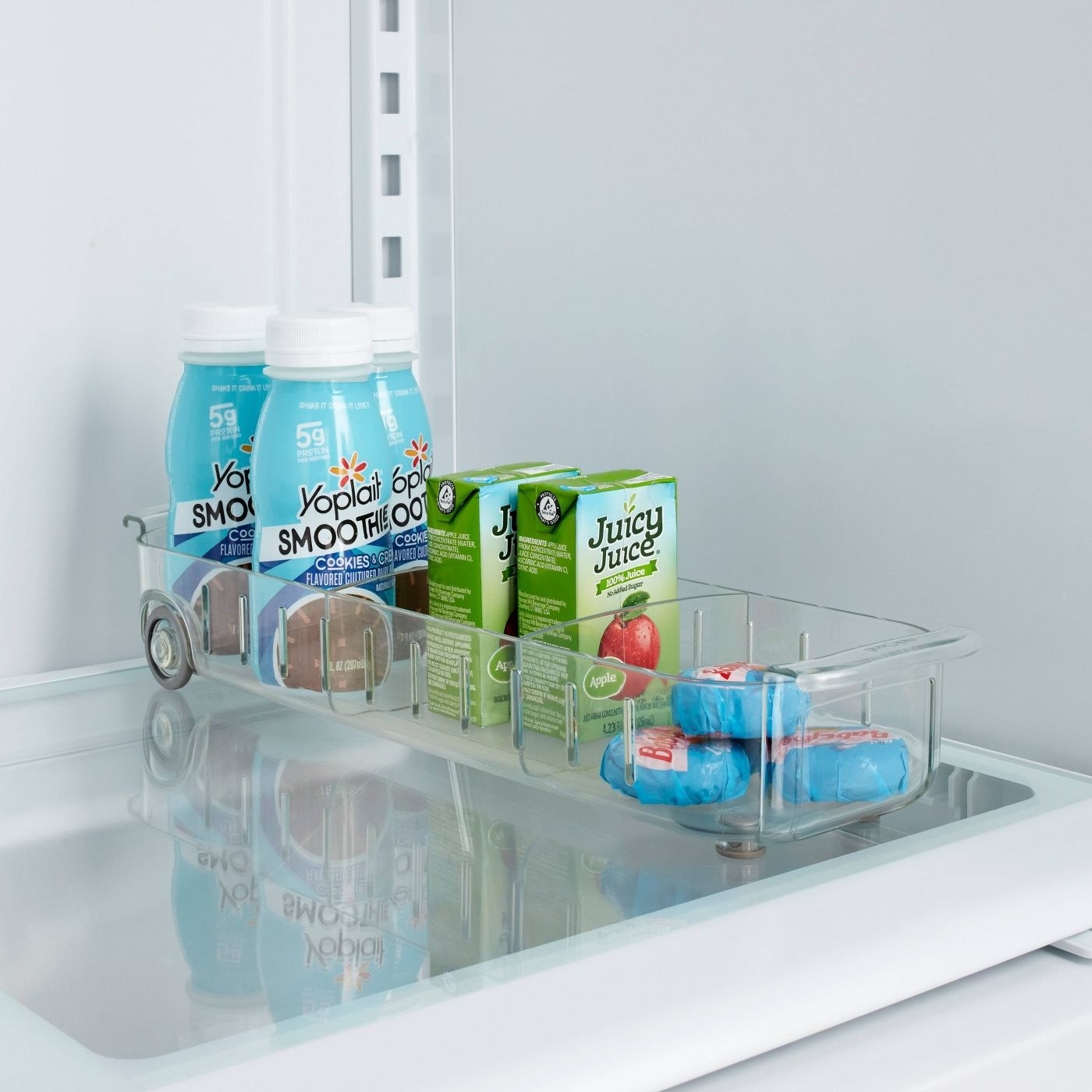 An image of a roll-out fridge caddy