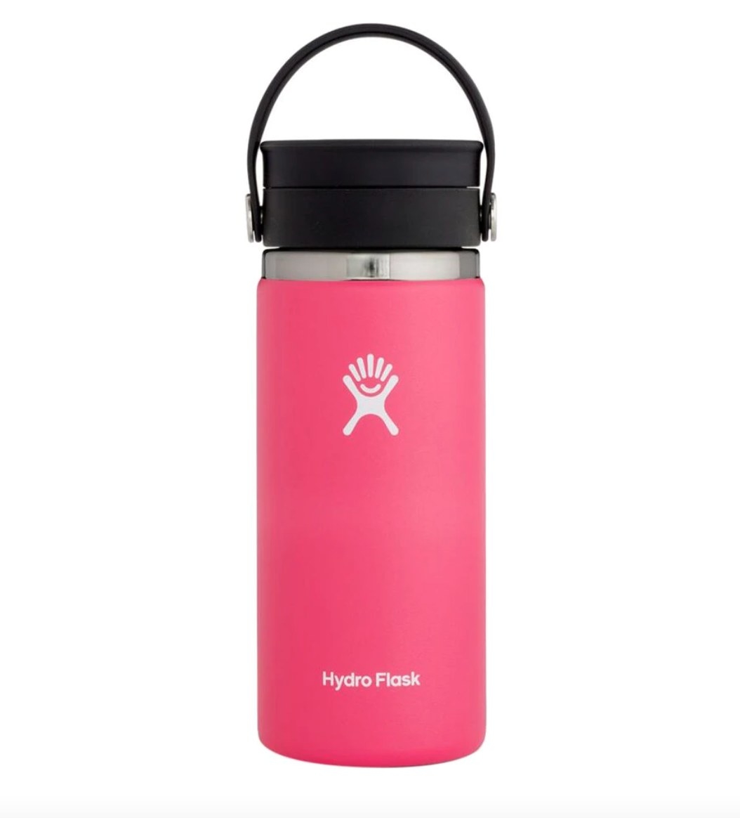 the Hydro flask wide mouth bottle in pink