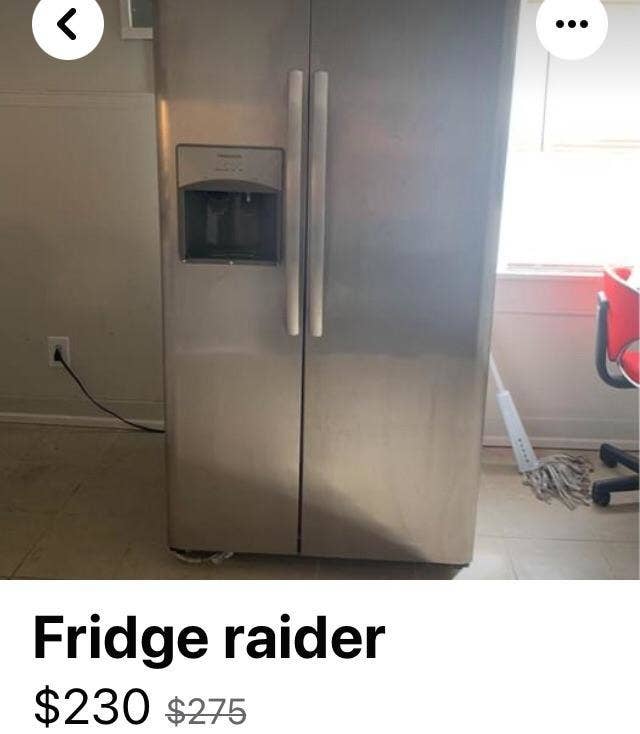 facebook marketplace ad reading fridge raider