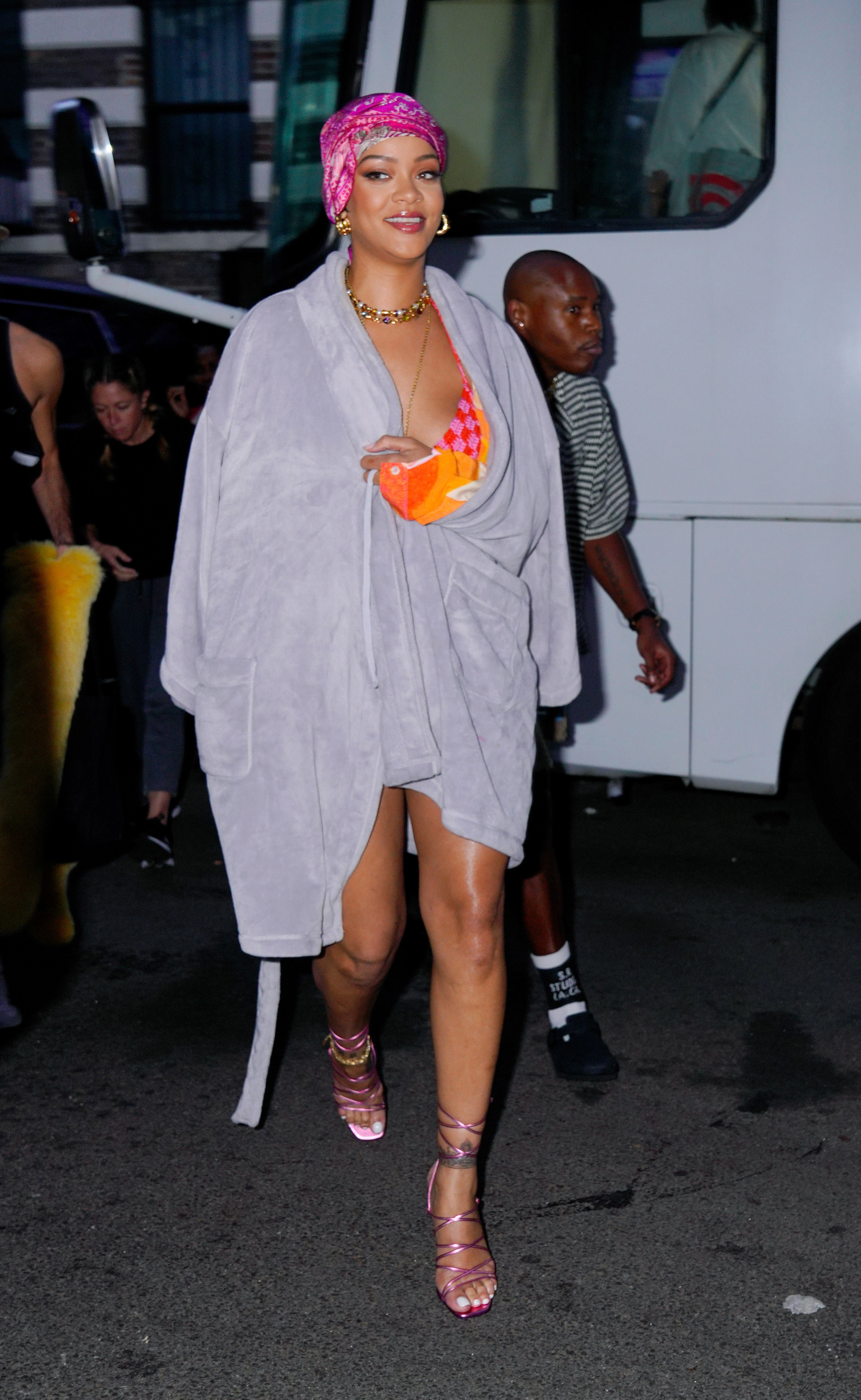 Rihanna is photographed outside in New York City in July of 2021