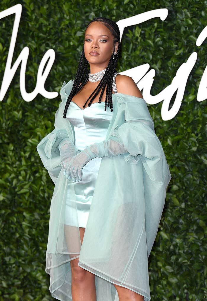 Rihanna is photographed at The Fashion Awards in London in 2019