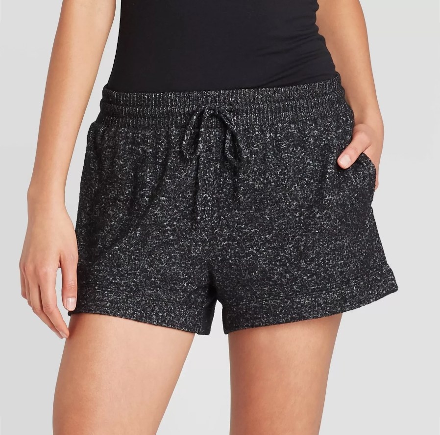 Black and white lounge shorts