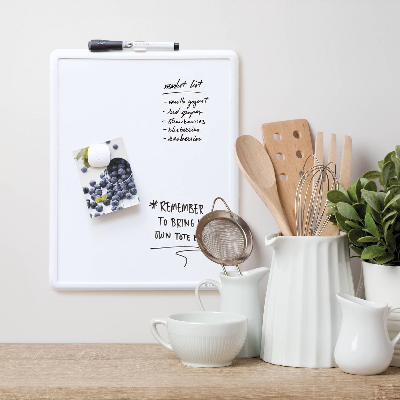 white board on a wall with notes written on it