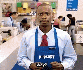 GIF of Dave Chapelle saying &quot;why?&quot;
