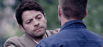 Dean and Castiel hugging