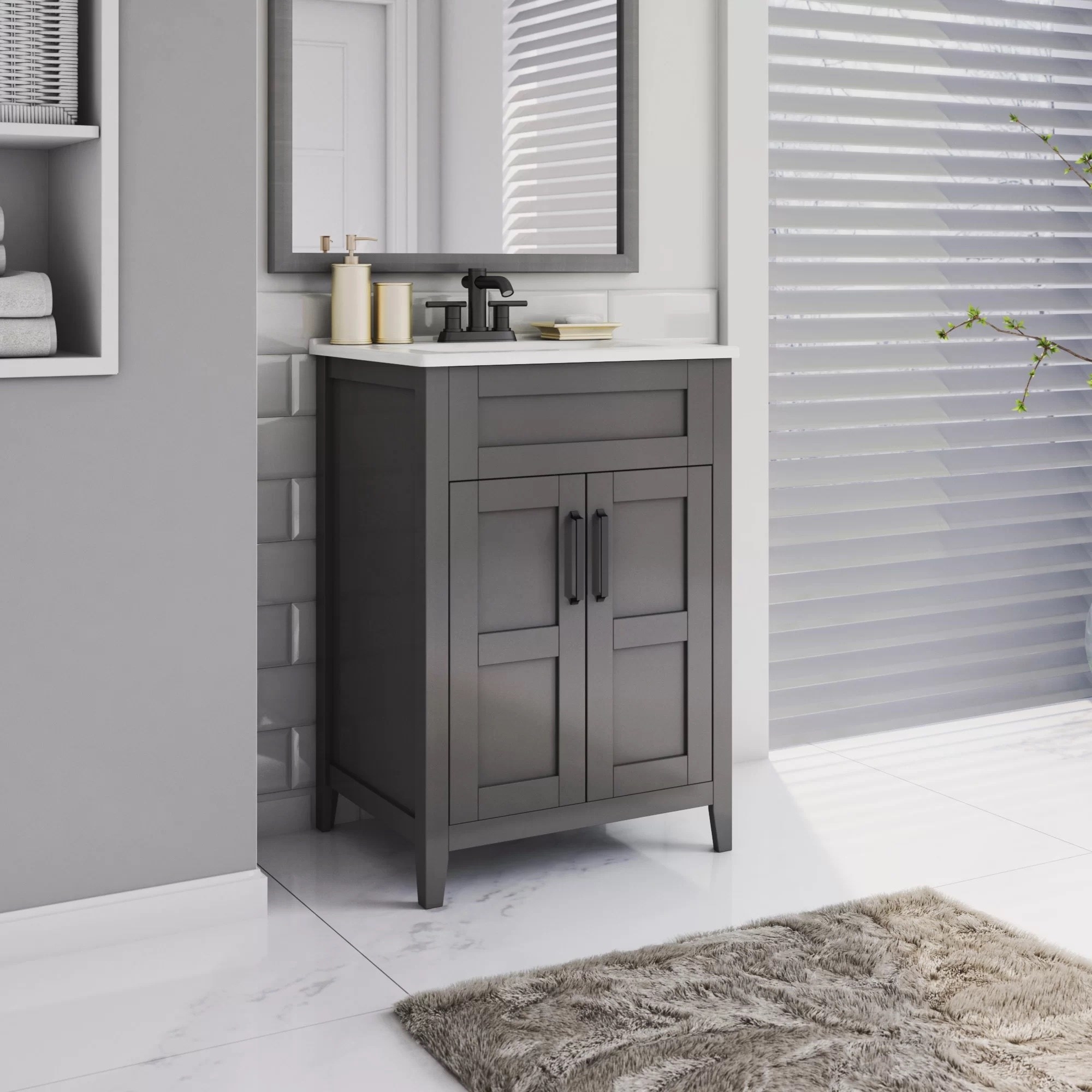 A bathroom vanity