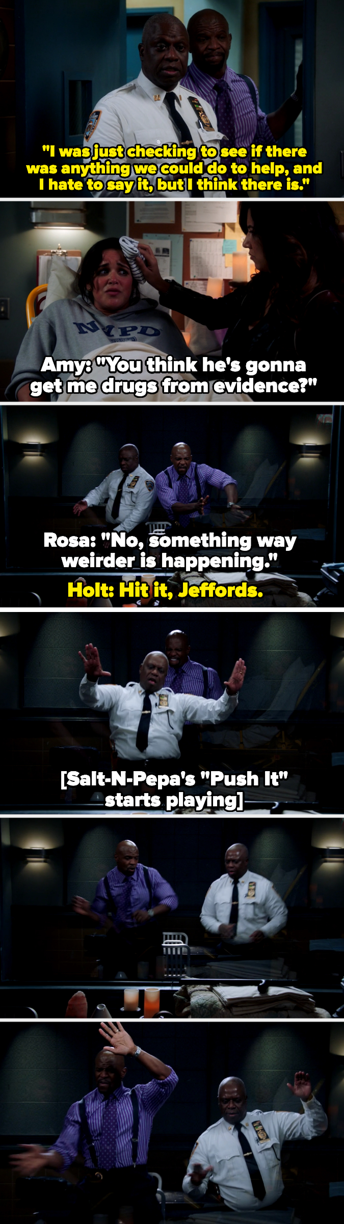 Holt and Terry dance to Salt n Pepa&#x27;s push it to distract Amy