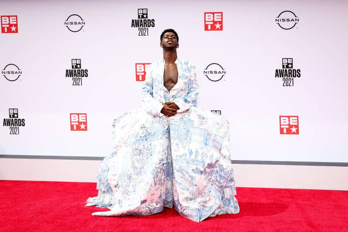 Lil Nas X is photographed at the 2021 BET Awards