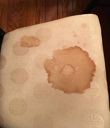 dining chair cushion with two large stains