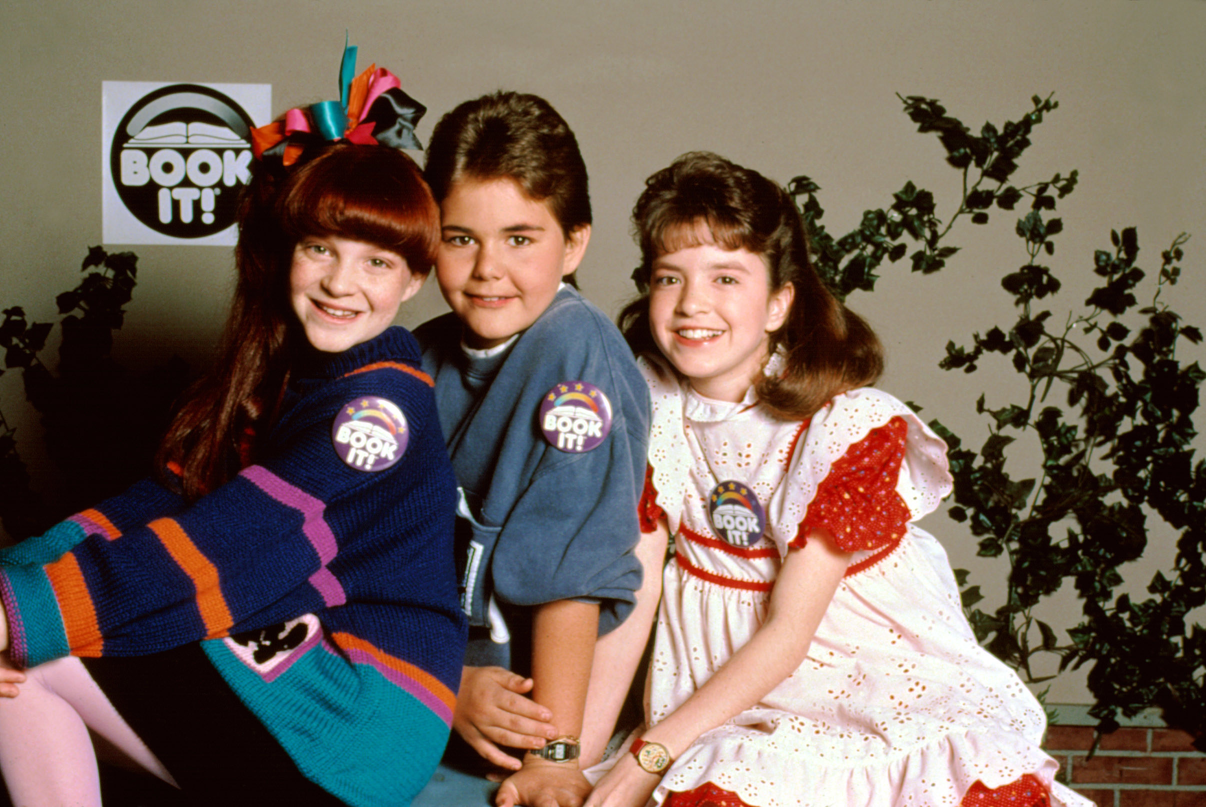 Three of the kid stars from Small Wonder promoting Book It!