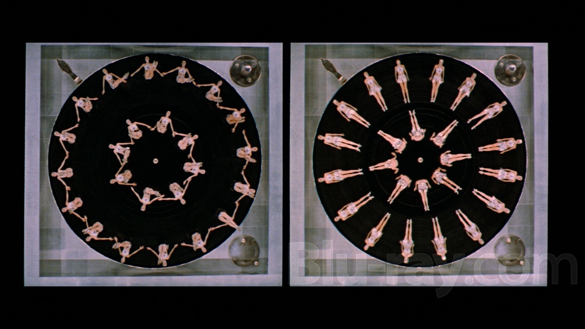 Fractal arrangement of synchronized dancers as seen from an overhead shot in the film The Boyfriend. 