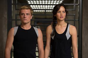 Katniss and Peeta training