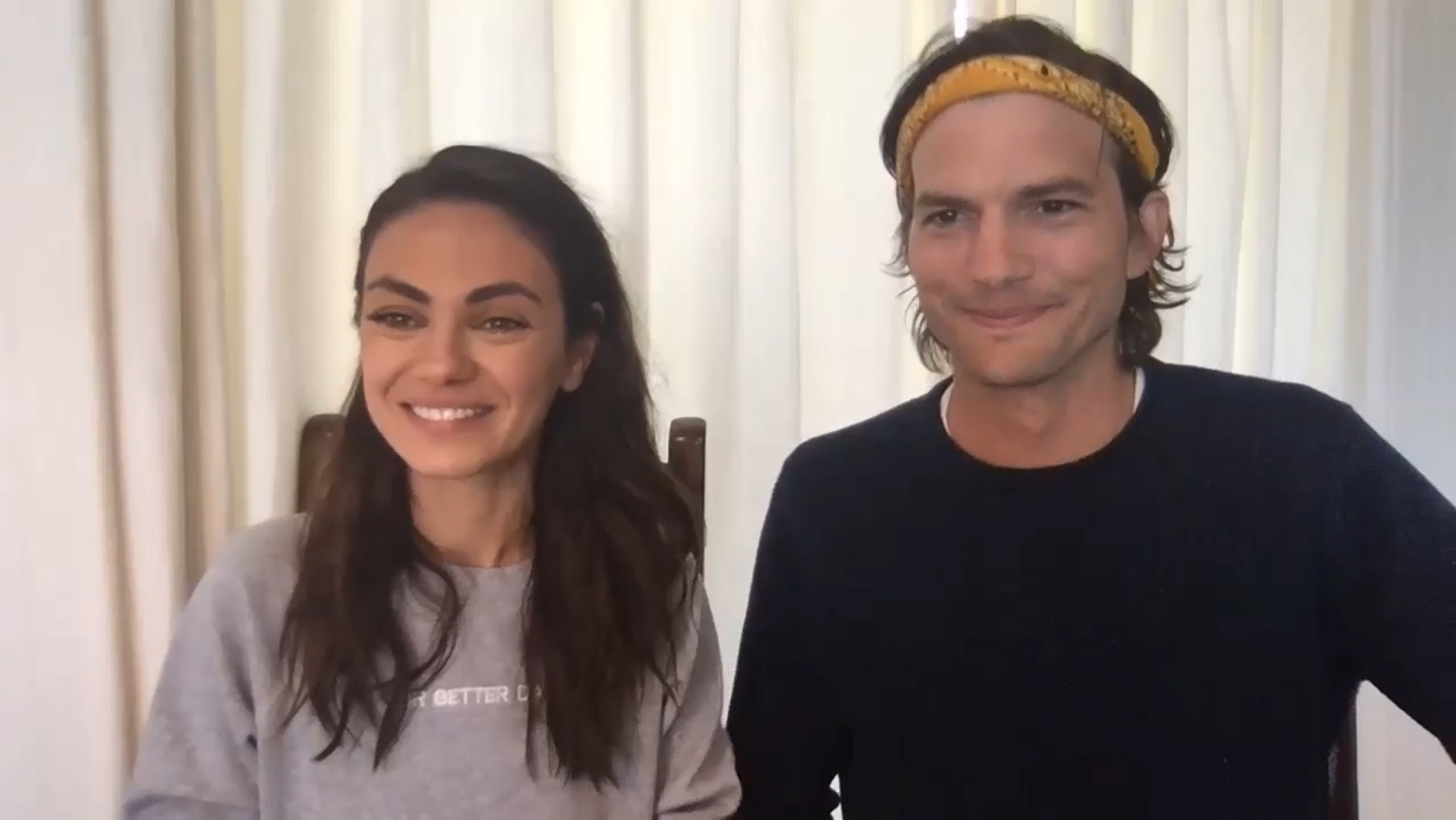 Mila Kunis and Ashton Kutcher appear virtually on The Tonight Show Starring Jimmy Fallon