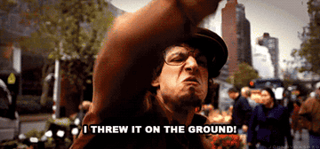 Andy throwing his phone on the ground singing &quot;I threw it on the ground&quot;