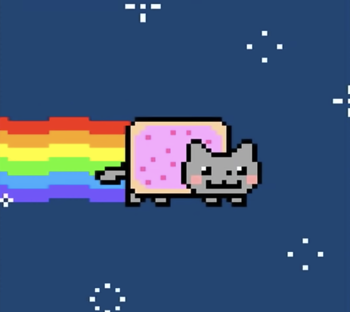 Nyan Cat against a starry sky