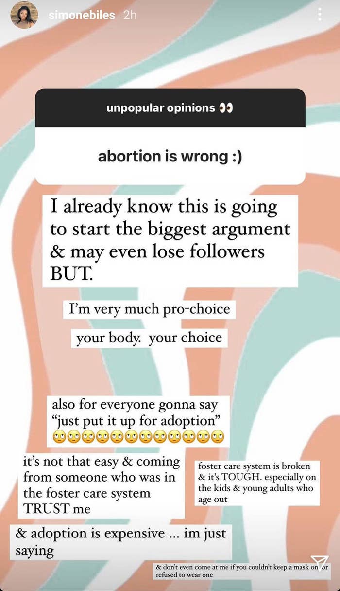 A screenshot of Simone's comments