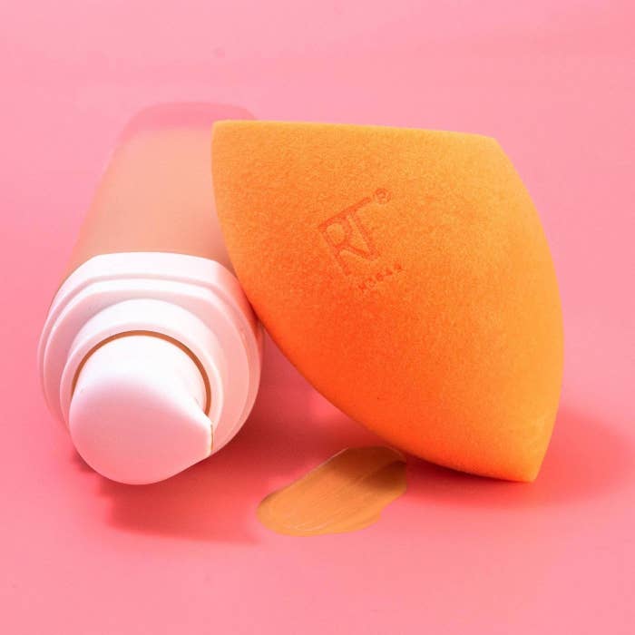 An orange makeup sponge