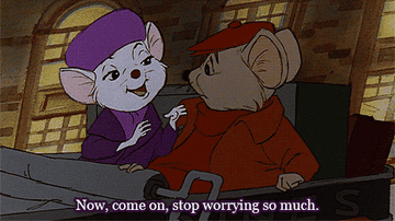 The Rescuers saying, &quot;Now, come on, stop worrying so much.&quot;