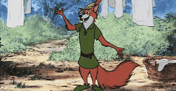Robin Hood bowing with his hat in hand