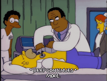 A doctor on the Simpsons shocks homer out of a flatline