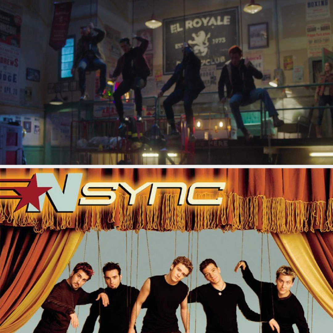Riverdale scene where Archie and co. enter the El Royale on strings vs. NSYNC&#x27;s no strings attached cover