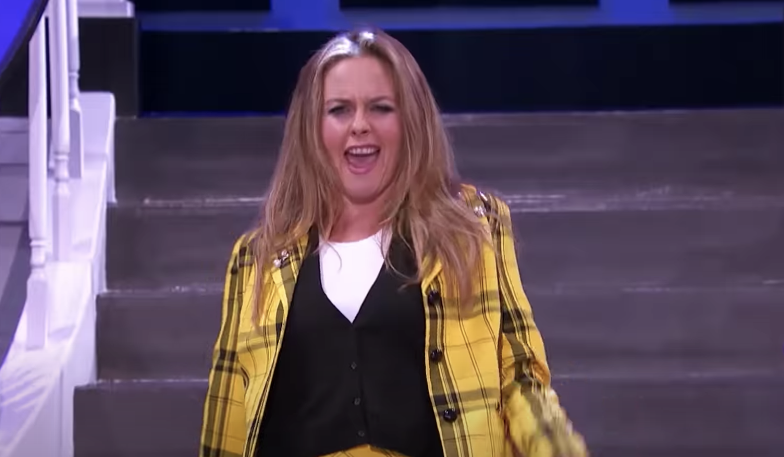 Alicia Silverstone dressed up like Cher from Clueless on Lip Sync Battle