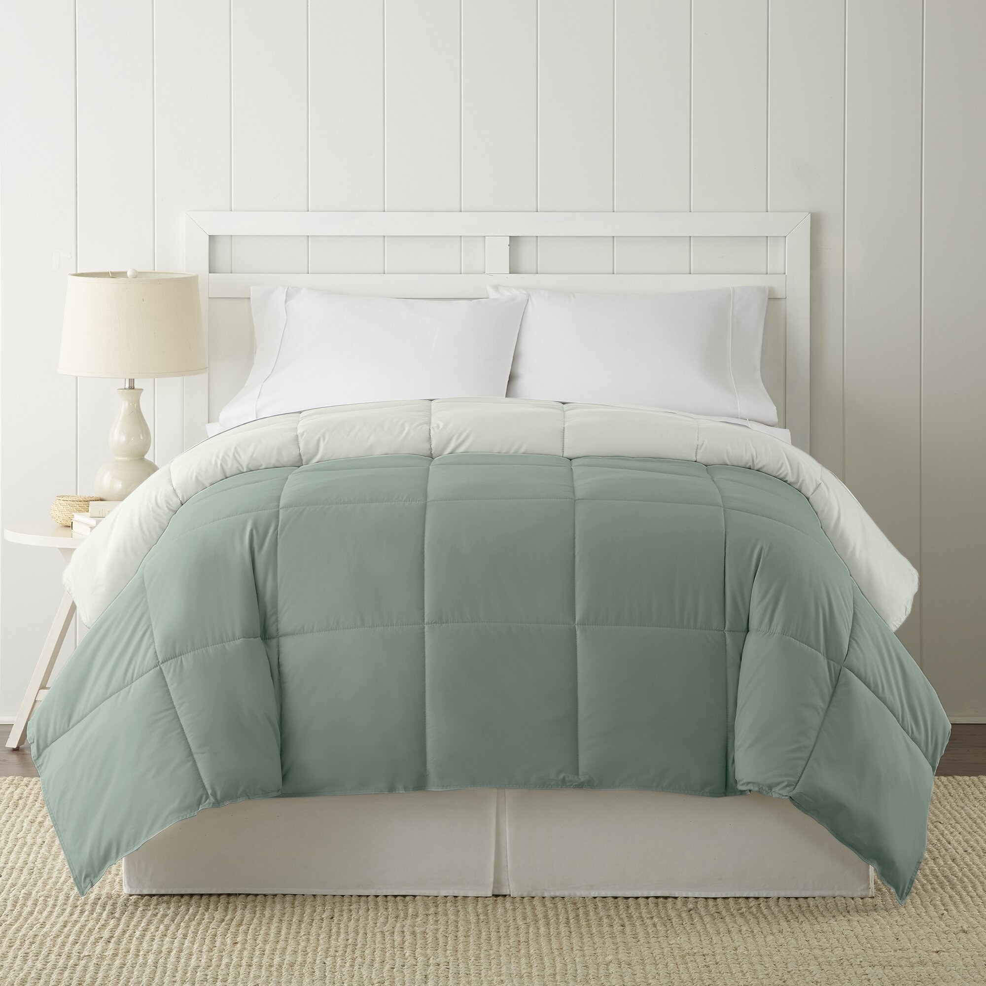 the baffle box comforter in sage