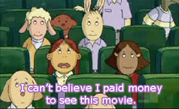 People walking out of a theater saying, &quot;I can&#x27;t believe I paid money to see this movie&quot;