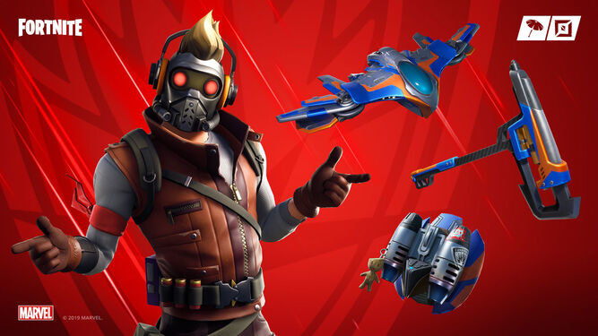 Promotional Star Lord pack and Star Lord giving you the double guns