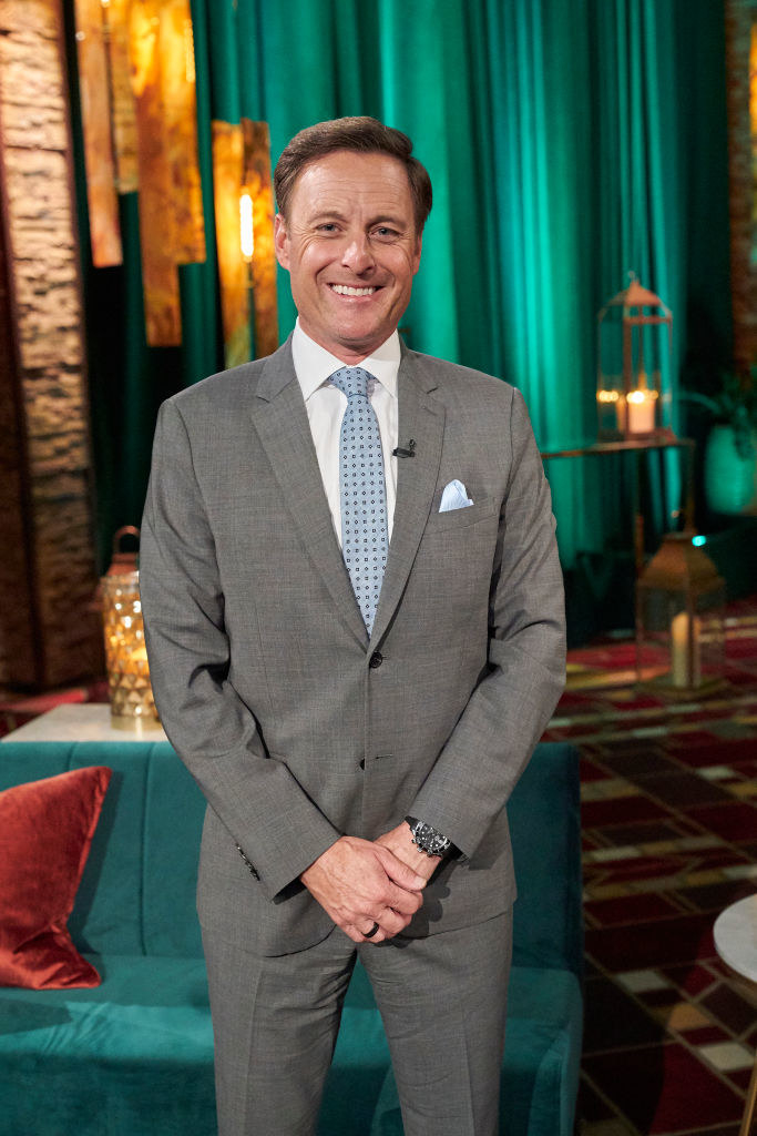 Chris Harrison posing on the set of a stage